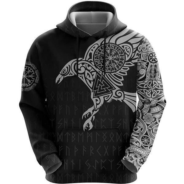 Dessin anime de sweat shirt Bleu aigle Viking tatouage 3D sweats a capuche imprime pull hommes pour femmes dr le sweat shirts pull