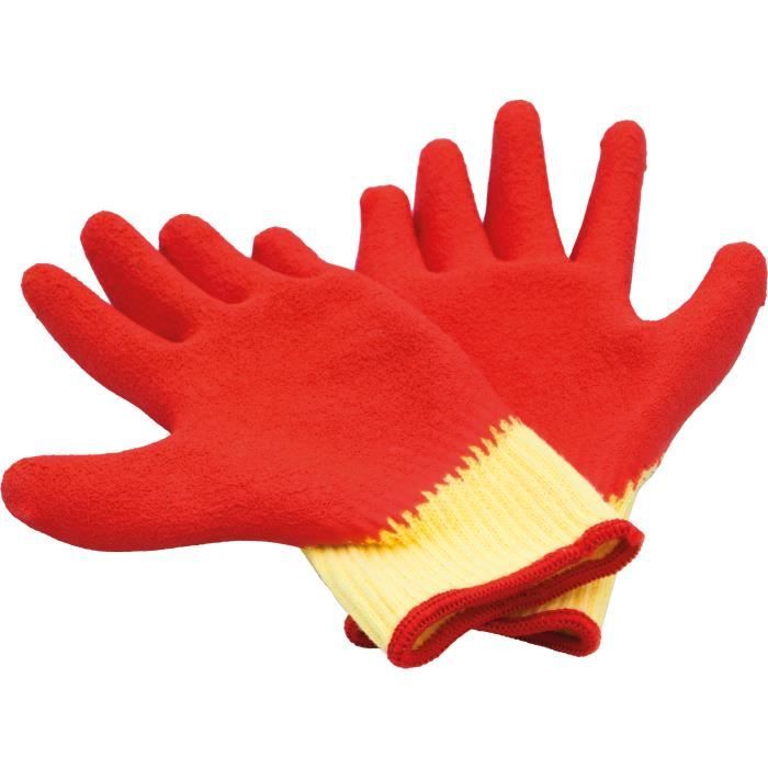gants de jardin - aidapt - taille l - rouge - latex - mixte