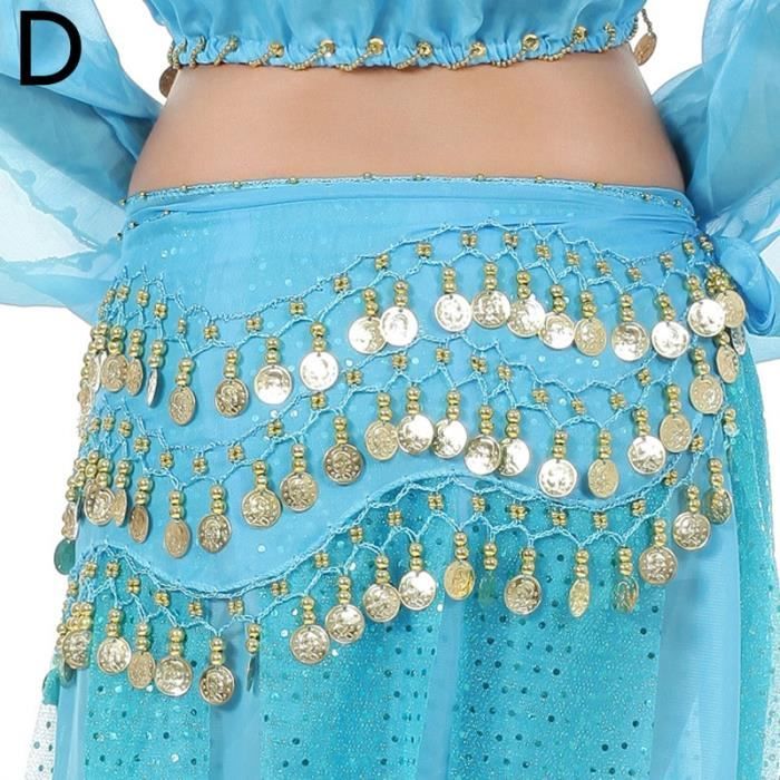 Écharpe Ceinture Danse Du Ventre Bleu Royal – Foulard à Paillettes 150 Cm Mousseline De Soie Scintillante