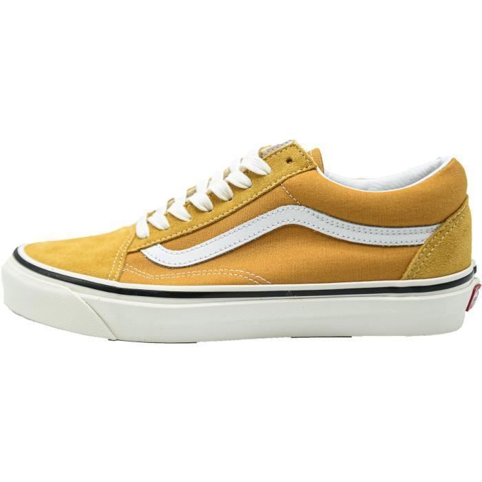 Baskets VANS Old Skool 36 DX Jaune Mixte Lacets Plat Textile