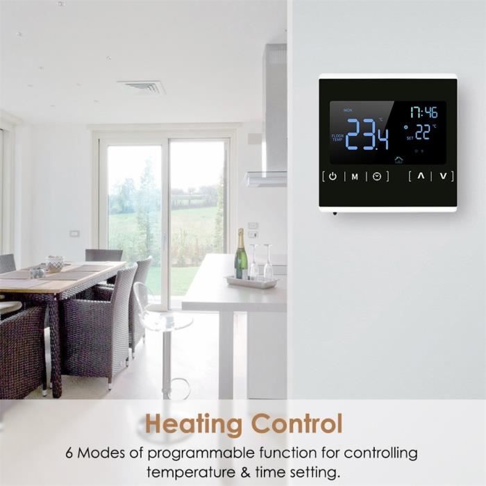 Thermostat programmable pour la maison Thermostat de chauffage à écran  tactile intelligent - 86*86*16mm - AC 85-240V Mxzzand - Cdiscount Bricolage