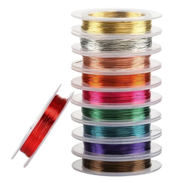 YuKeShop Fil en aluminium color/é Fil pliable pour la fabrication de bijoux Pour la fabrication de bijoux et de perles 2 mm x 5 m