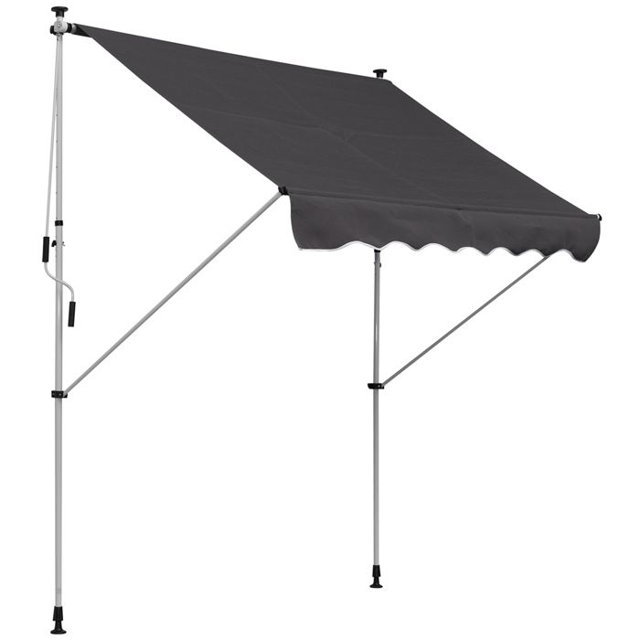 Store Banne Manuel Retractable 2l X 1 5l X 1 7 2 8h M Inclinaison Reglable Installation Rapide Metal Alu Polyester Gris Achat Vente Store Store Banne Store Banne Manuel Cdiscount