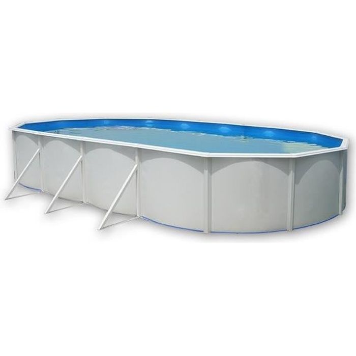 MALLORCA Piscine hors sol ovale en acier avec Kit complet d'été et tapis 730 x 366 x 120 cm (Kit complet piscine, Filtre, Skimmer et