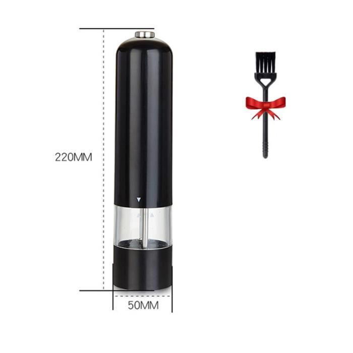 Moulins à Sel Et Poivre électriques LARS NYSM - Gravity, Rechargeable USB-C, Mouture Réglable - Design Noir/blanc