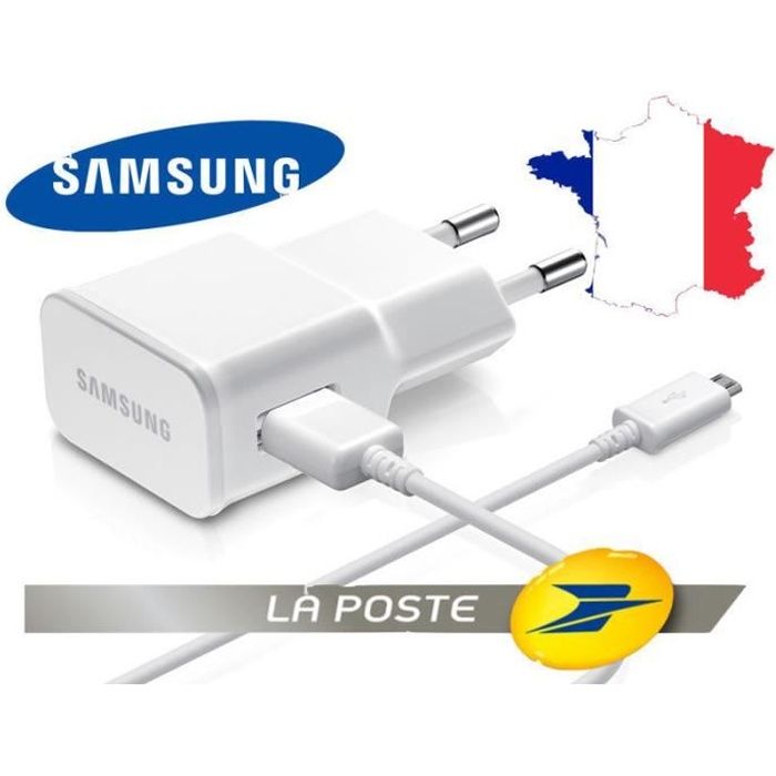 Chargeur cable secteur SAMSUNG ORIGINE Galaxy J1 J2 J3 J4 J5 J6 J7 A3 A5 A7 A8 A9 (2015 2016) Express Core Prime Grand Duos Ace