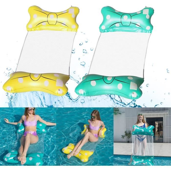 Chennyfun 3-en-1 Hamac Gonflable Piscine – Anneau Natation + Bouée + Hamac Eau, Ultra Confort Pour Adulte & Enfant Plage Vacances