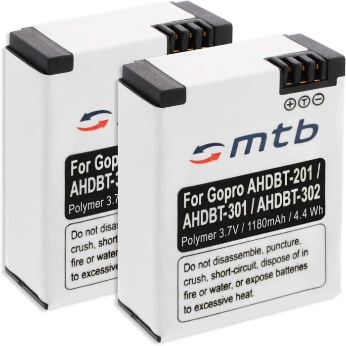 2X Batterie ABPAK-001, AHDBT-001, AHDBT-002 Pour Gopro Hero