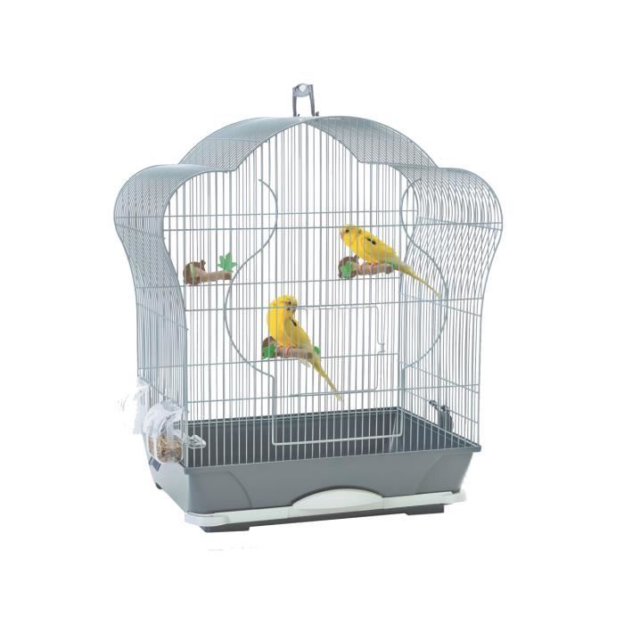 Cage Petit Oiseau S Elise 40 Argent 52x3250x60cm