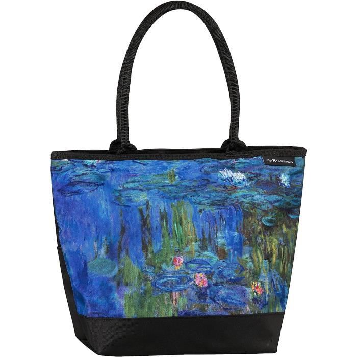 VON LILIENFELD Cuscino Decorativo Claude Monet 'Il Giardino' - 40x40 Cm, Raso Di Poliestere, Stampato Fronte/Retro, Con Imbottitura