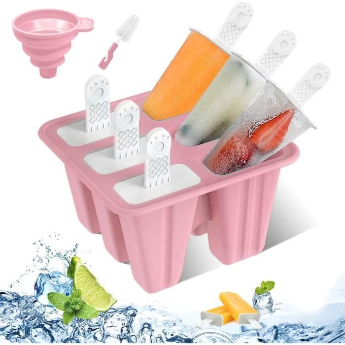 Moules à Glace Silicone 6 Motifs Animaux - Réutilisables, Sans BPA, Avec Bâtonnets, Pour Enfants