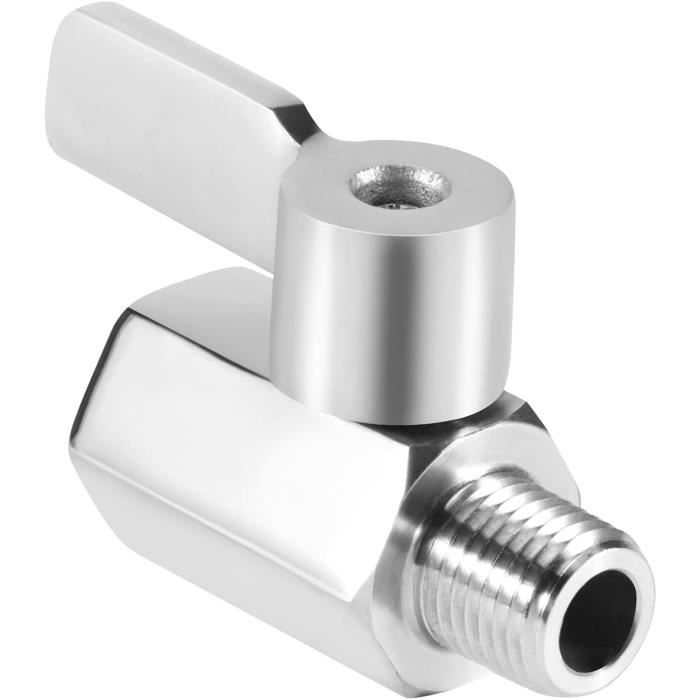 Mini Vanne D'arrêt à Boisseau Sphérique En Acier Inox 304 - Filetage Barb 10 Mm, Pour Eau, Gaz, Irrigation