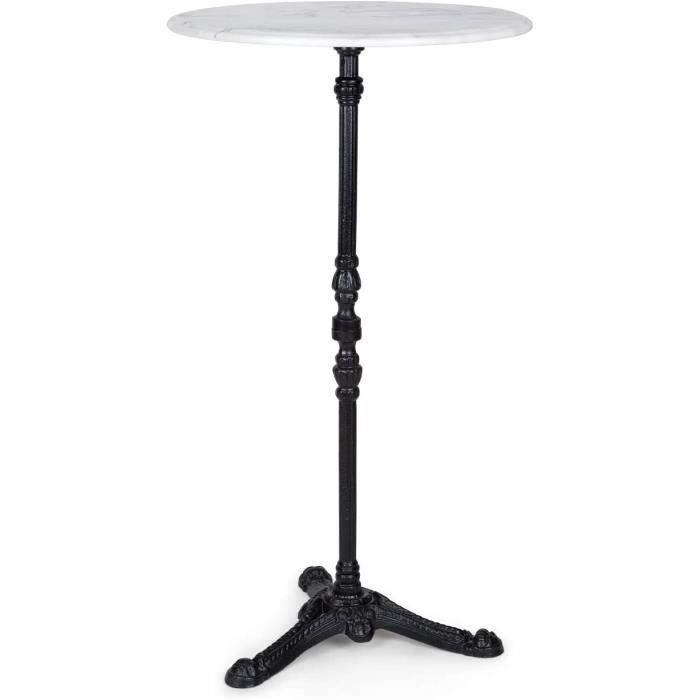 Table Haute Bar Blumfeldt Bellshill 110 Cm - Mange-Debout Cuisine Avec 3 Étagères - Revêtement Mélaminé