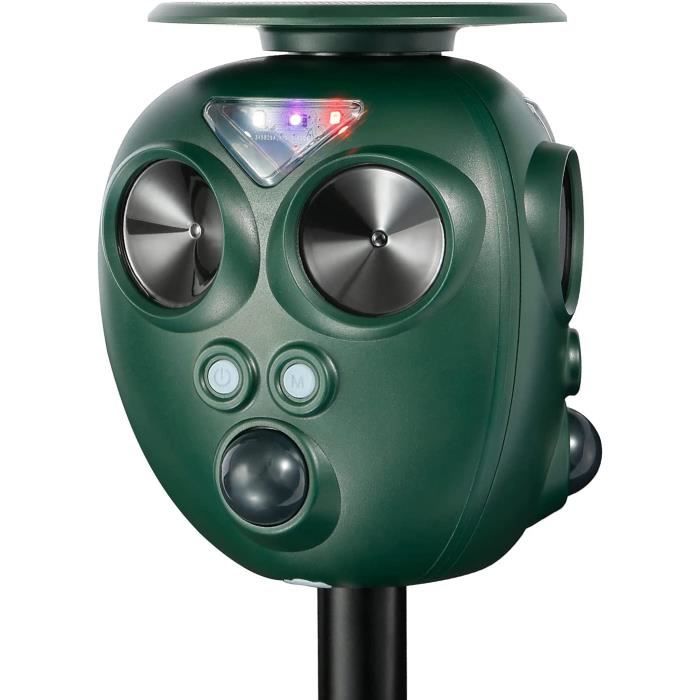 Vert 1 Répulsif Chat Solaire, 2024 Répulsif Animaux à Ultrasons à 360