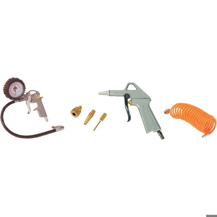 Kit de gonflage - STANLEY - 9045717STN - 6 pièces - Tuyau en spirale 5m - Pneumatique