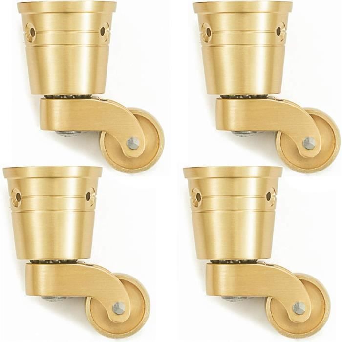 4X Roulettes Pivotantes 25 Mm,Roues En Laiton Massif,Roulettes Pour