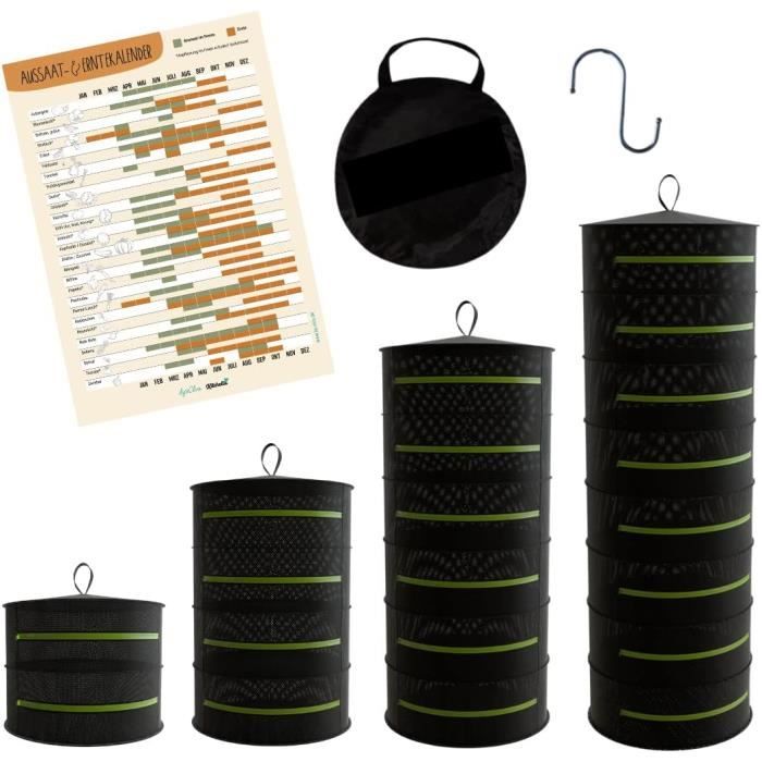 Filet De Séchage à 6 étages Pour Herbes Aromatiques Et Plantes - Avec Sécateur Et Crochet - Fermeture éclair, Pliable - Polyvalent (herbes, épices, Petits Vêtements)