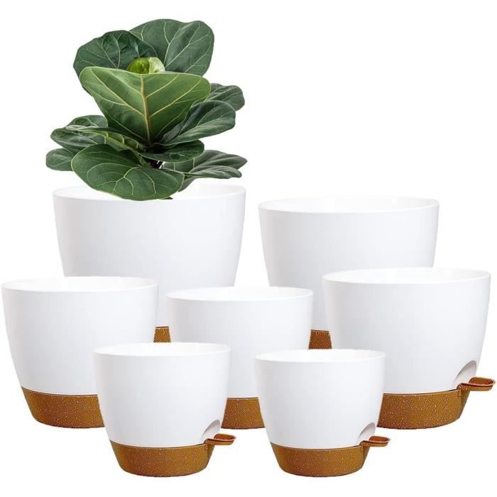 Vase Plastique Blanc 24cm - Design Creux Imitation Céramique - Décoration Maison Bureau - 7