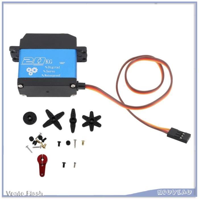 AGFRC Servo numérique programmable à profil bas 19 kg – 0,073 sec haute vitesse entièrement métallique sans balais avec klaxon servo en métal 25T pour voiture télécommandée 1/10, angle de contrôle 180 AGFRC Servo numérique programmable à profil bas 19 kg – 0,073 sec haute vitesse entièrement métallique sans balais avec klaxon servo en métal 25T pour voiture télécommandée 1/10, angle de contrôle 180