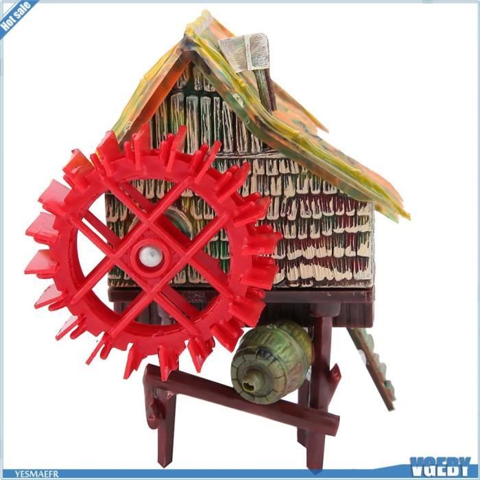 Comparer les prix de VGEBY moulin à vent d'aquarium VGEBY Aménagement paysager de grande roue à eau d'aquarium Cabane à roue petite roue hydraulique
