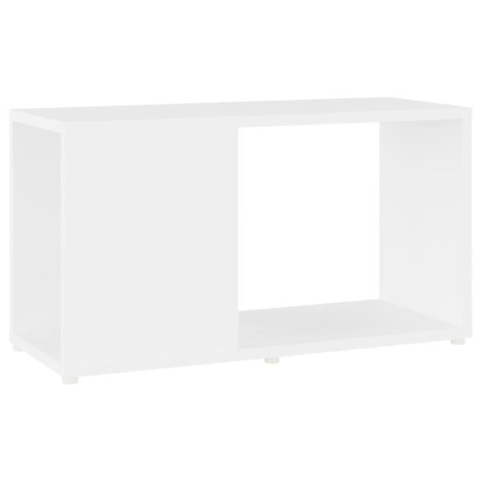 Meuble TV - VIDAXL - 60x24x32 cm - Blanc - Bois - Montage facile