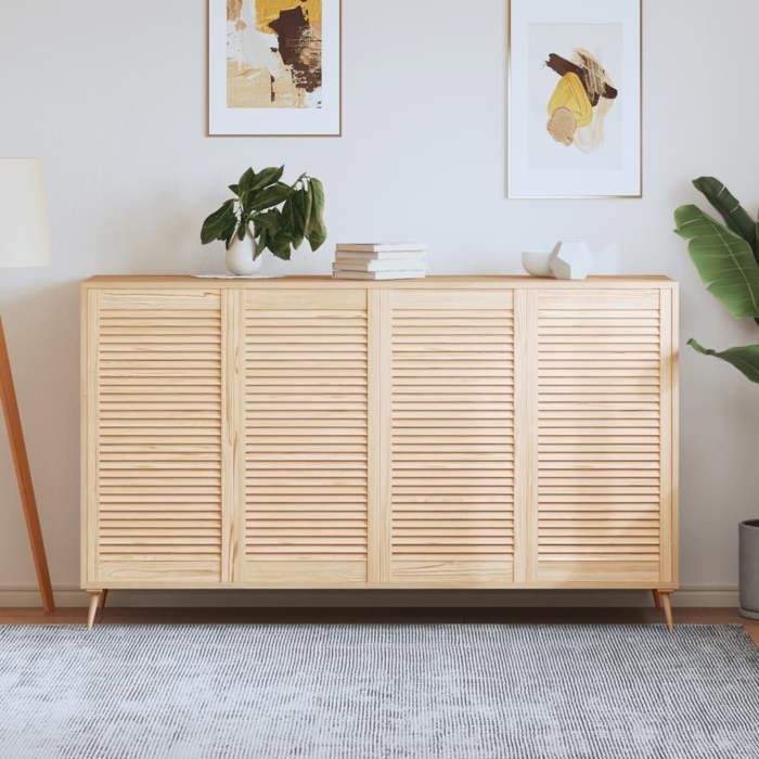 Portes D'armoire à Persiennes 4 Pcs 39,5x39,4 Cm Pin Massif