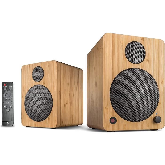 Enceintes Haut-parleurs - WAVEMASTER Cube Mini Neo Bamboo - Bluetooth 2.1 - 36 W - Marron