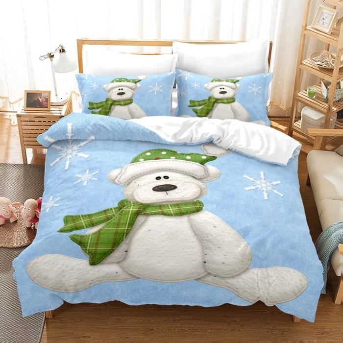 Parure De Lit 3 Pièces Bluey En Microfibre Super Douce - Housse De Couette + Taies D'oreiller - Taille King 220x240cm