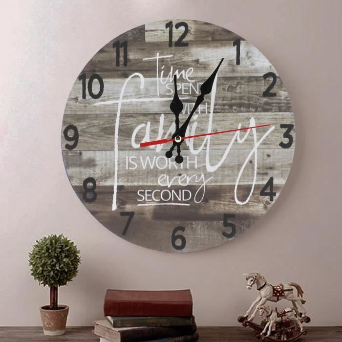 Horloge Murale Ronde Navaris, Aiguilles Silencieuses, Design Sobre, Pile Incluse