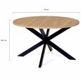 Table Basse Ronde 70 cm Plateau Bois Pied araignée Noir Salon Design Moderne Raffiné-1