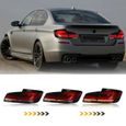 2 FEUX ARRIERE LED 3D LOOK M5 CS POUR BMW SERIE 5 F10 DE 2010 A 2017 ROUGE ET NOIR-1