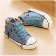 Baskets en denim Blue - ECELEN - Chaussures de sport pour filles - Textile - Enfant - Bleu - Plat - Lacets-1