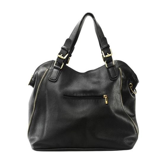Sac à main en cuir OH MY BAG modèle Camelia noir porté
