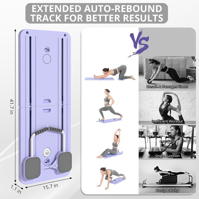 Planche Pilates Pliable 2025 – Réformeur Multifonction Avec Genouillères, Poignées Et Cordes – Entraînement Complet à Domicile