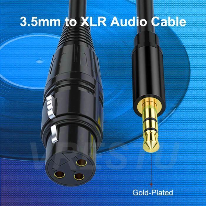 Noir - 3M - Microphone audio haut parleur avec jack 3.5mm vers XLR