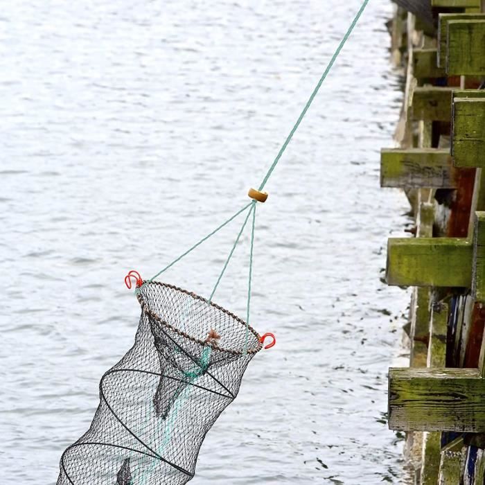 Filet de pêche pliable, trou de maille résistant à l'usure