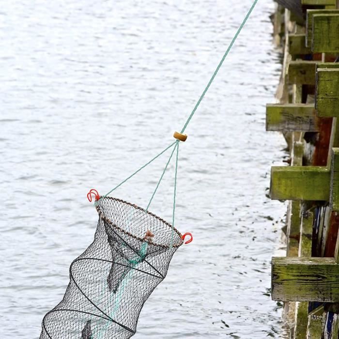 Piège à Pêche Pliable Magique 6 Trous - Filet Nylon Portable Pour Poissons Crevettes Crabes Anguilles