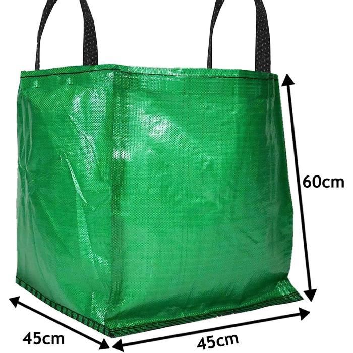 Spares2go Lot De 3 Sacs à Déchets De Jardin 120L - Réutilisables Et Ultra Résistants