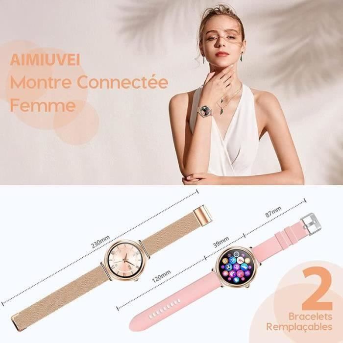 AIMIUVEI Montre Connectee Femme Smartwatch Fitness Sport Etanche IP67 avec Gestion Feminine Cardiofrequencemetre Montre Conn A30 Cdiscount Telephonie