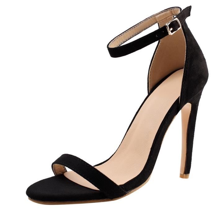 Escarpins Talons Hauts Stiletto Plateforme - Daim Suède - Talon 11 Cm - Bout Rond - Taille 35 à 44