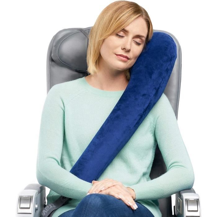 Coussin De Voyage Gonflable HOMURY - Soutien Tête Et Menton - Pour Avion, Voiture, Train - Noir