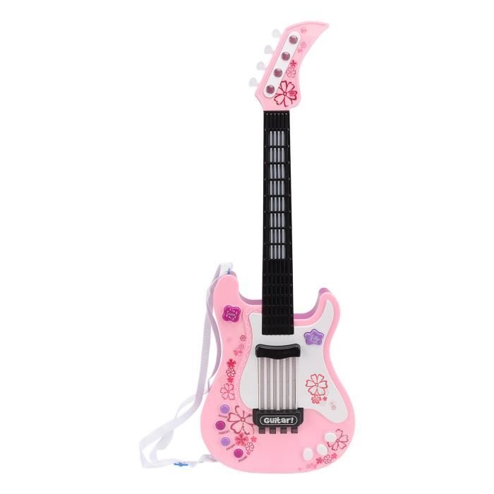 Guitare Jouet électronique 17 Pouces Pour Enfants - 4 Cordes Réglables, Avec Sangle, Alimentée Par Piles (non Incluses)
