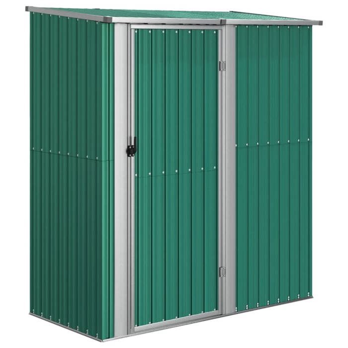 Abri De Jardin En Acier Galvanisé 118,5x97x209,5 Cm - Porte Verrouillable, Toit En Pente, Rangement Extérieur
