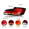 2 FEUX ARRIERE LED 3D LOOK M5 CS POUR BMW SERIE 5 F10 DE 2010 A 2017 ROUGE ET NOIR-2