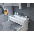 Meuble de salle de bain - Paso - Armoire de rangement - Blanc Haute Brillance - 80x40cm-2