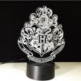 3D Nuit Lumière Lampe Acrylique Hogwarts Harry Potter École de magie Badge Neuf-2