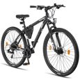 Licorne Bike Vélo VTT haut de gamme. (2 freins à disque) [Noir/Blanc (2xFrein à disque), 29.00]-2