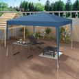 WOLTU Tonnelle de Jardin, Tente Pliante, Protection du Soleil UV 50+, Facile à Installer Hauteur Réglable 3x3m, Bleu-2