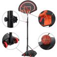 Yaheetech Panier de Basket sur Pied Extérieur/Intérieur Panier de Basket-Ball Mobile Hauteur Réglable 170 cm à 230 cm-2