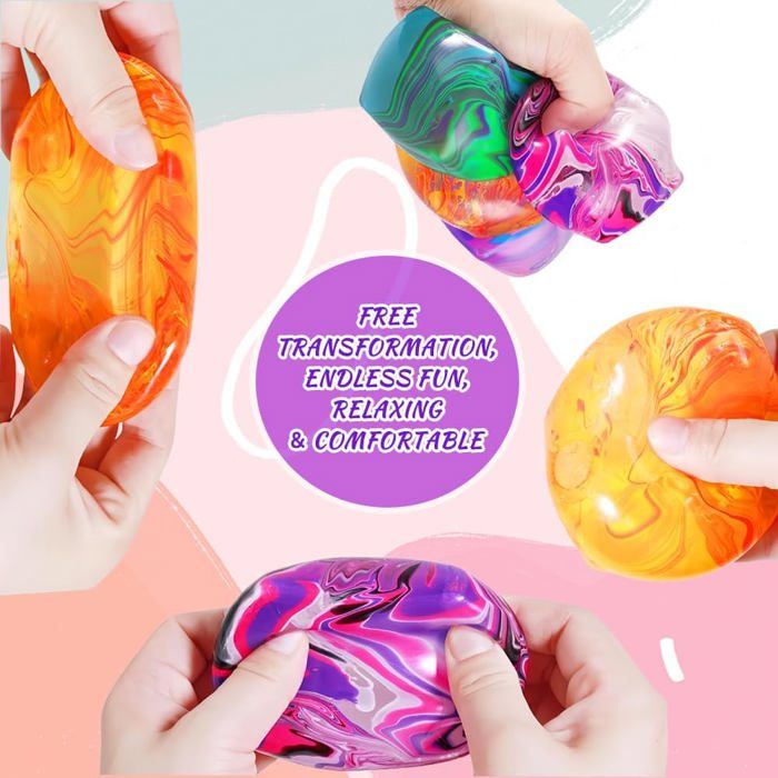 Lot De 20 Balles Anti-stress En TPR - Squishies Kawaii à Rebond Lent - Soulagent L'anxiété - Lavables - Cadeaux Pour Enfants Et Adultes - 4,5 Cm